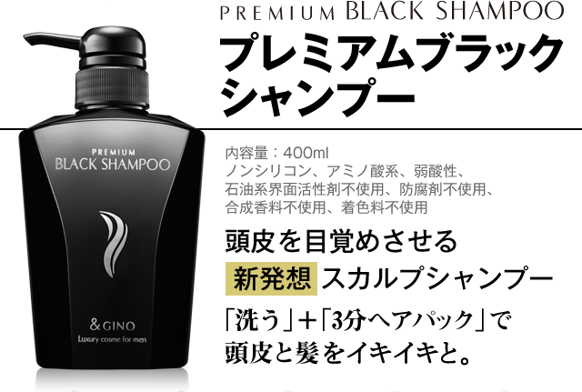 わけあり並の激安価格☆ &GINOプレミアムブラックシャンプー 400ml ...