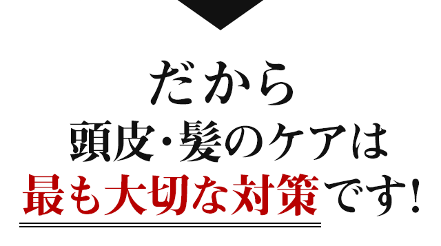 だから、頭皮・髪のケアは最も大切な対策です！